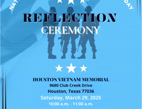 Reflection Ceremony – Houston Vietnam Memorial, March 29